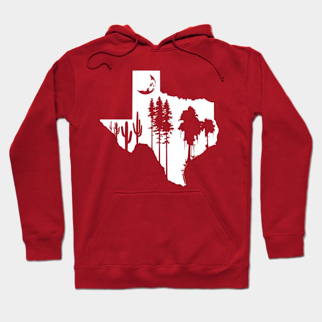 Texas Moon Forest Silhouette Hoodie by ViktorCraft
